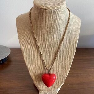 red heart necklace